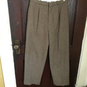 Wool-Blend Herringbone Trousers